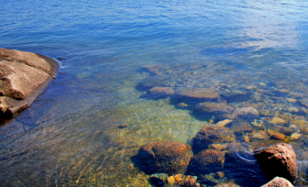 rocks on lake shoreline